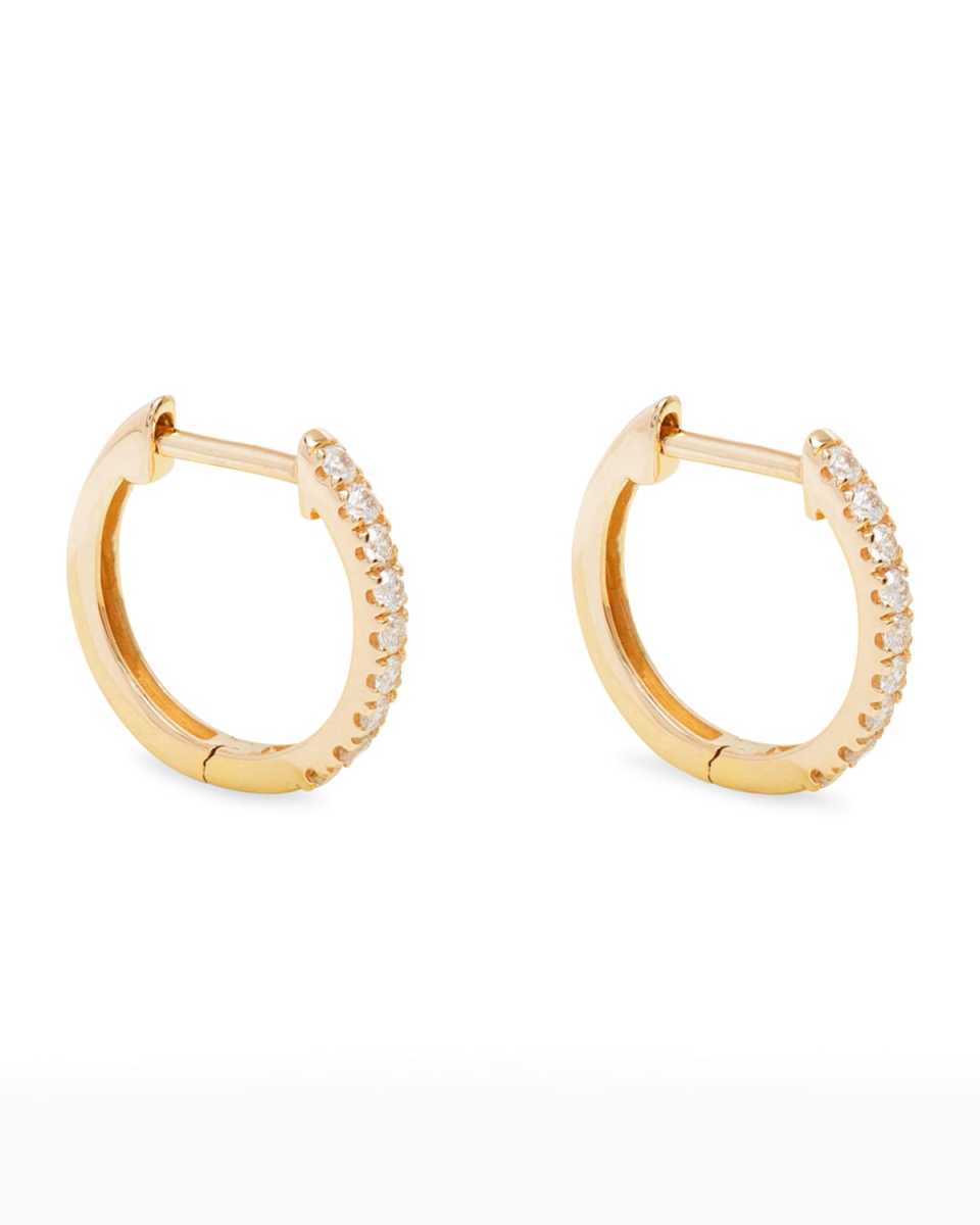 Medium Diamond Pave Huggie Earrings